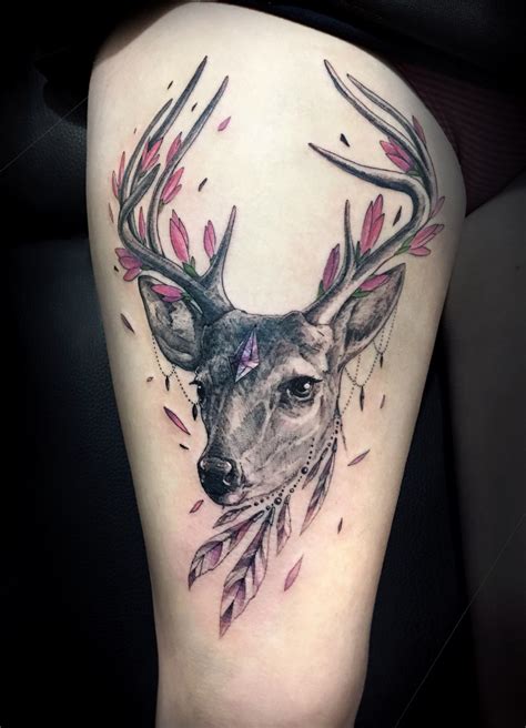 Deer Tattoo Girls Deer Head Tattoo Head Tattoos Body Art Tattoos