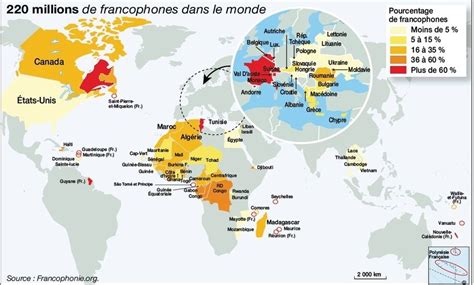 French Speaking Countries Map