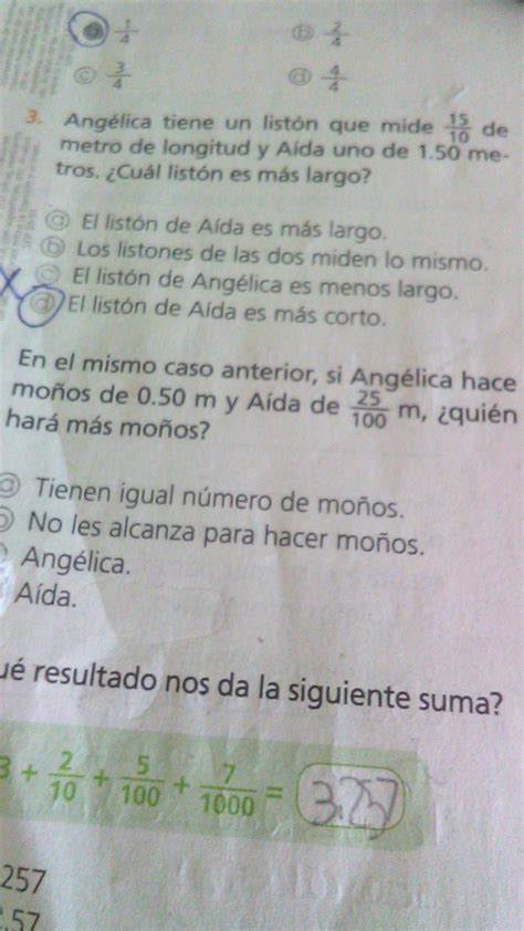 Angélica tiene un listón que mide del metro de longitud y Aida uno de metroscual es