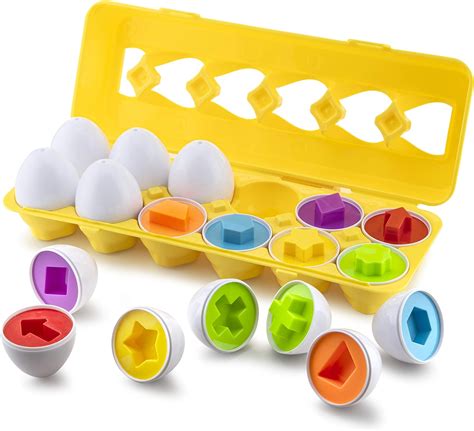 Play Brainy Shape And Color Matching Eggs Easter Egg Toy Educational Montessori Stem Toy For