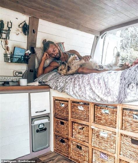 globe trotters unveil their converted white vans which have been turned into stunning homes