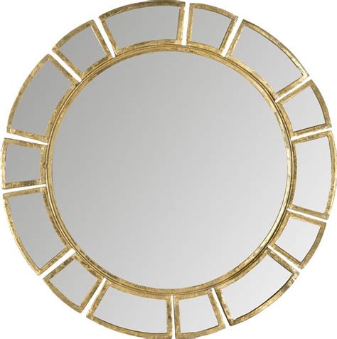 Birksgate Round Antique Gold Patina Sunburst Wall Mirror Gold Mirror