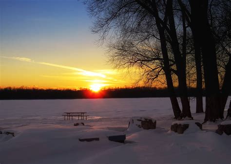 Snowy Sunset Taken On A Cold Winter Evening Chris Sorge Flickr