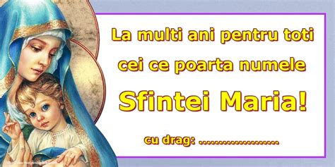 Felicitari Personalizate De Sfanta Maria Mica La Multi Ani Pentru