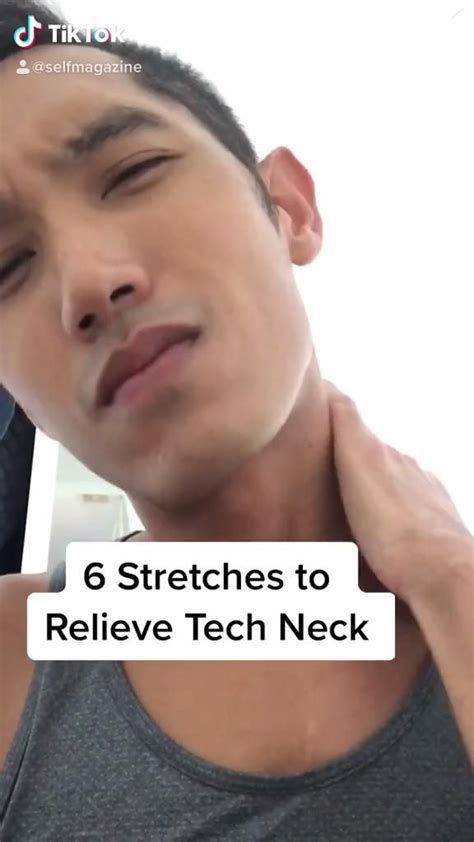 6 Stretches To Relieve Tech Neck Video Tech Neck Neck Exercises