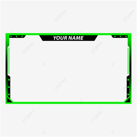 Dark Green Twitch Screen Overlay Face Streaming Design Digital Png