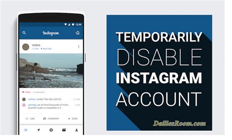 You can't temporarily disable your account from within the instagram app. 6 Easy Steps to Temporarily Disable Instagram Account ...