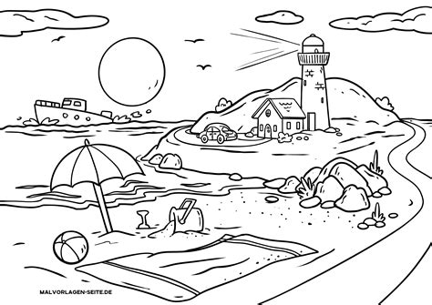 More images for zum ausmalen strand motive » Malvorlagen Urlaub Strand Kinder - Zeichnen und Färben
