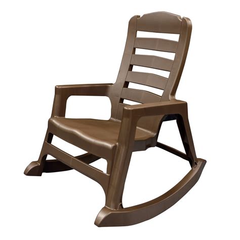 Shop Adams Mfg Corp Earth Brown Resin Stackable Patio Rocking Chair At
