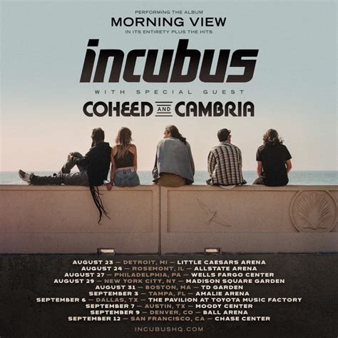 Incubus Morning View Tour 2024 Dates How To Get Tickets