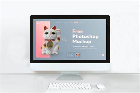 Free Simple And Decorated Imac Desktop Mockup Psd Good Mockups