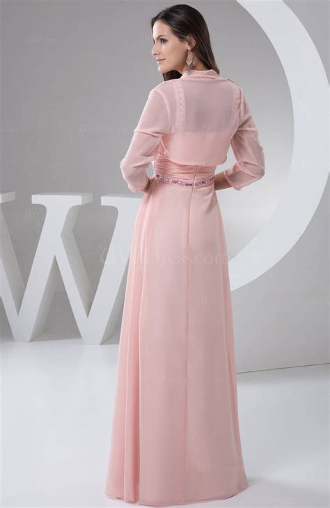 Light Pink Chiffon Bridesmaid Dress Long Plus Size Outdoor Backless