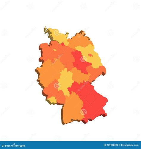 Germany Political Map Of Administrative Divisions Stock Illustration