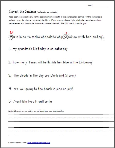 Punctuation Worksheets For Grade 3 With Answers Pdf Askworksheet