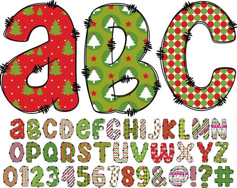 Christmas Clipart Letters Png Wrapping Paper Alphabet Clip Etsy