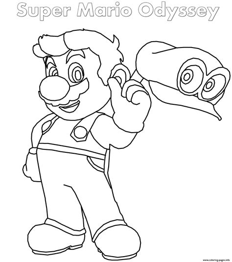 Cappy mario odyssey coloring pages download in 2019 mario. Super Mario Odyssey Coloring Pages Printable