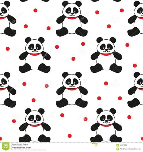 Seamless Panda Bears Stock Vector Illustration Of Drawn
