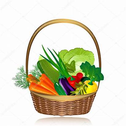 Basket Vegetables Vegetable Fruit Clipart Vector Illustration