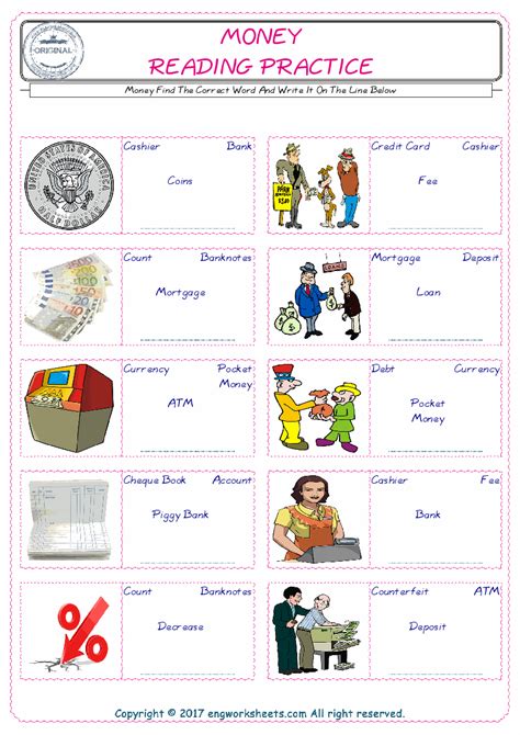 Money Vocabulary English Esl Worksheets For Distance Learning And