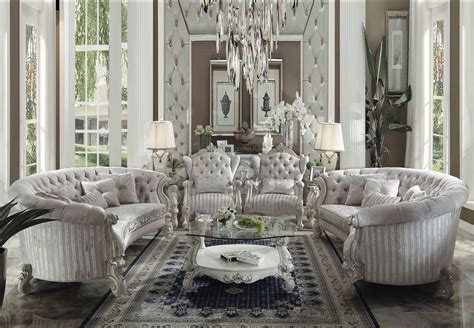 Versailles Ivory Velvet Sofa Living Room Sets Elegant Home Decor