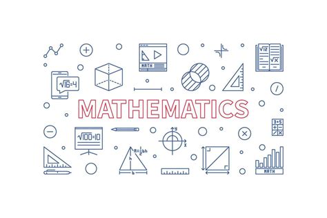 Mathematics Vector Outline Horizontal Banner Math Science Linear