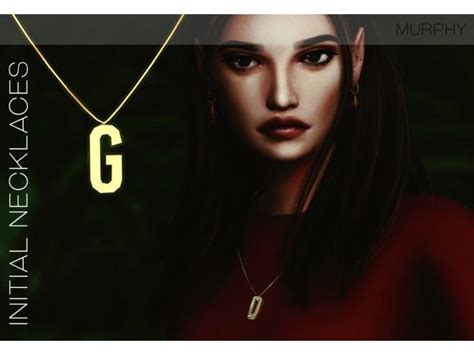 The Sims 4 Initial Necklaces By Murphy Sims4 Initial Necklace Sims 4