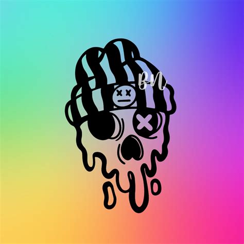 Drippy Skeleton Skull Creepy Vinyl Decal Sticker Etsy