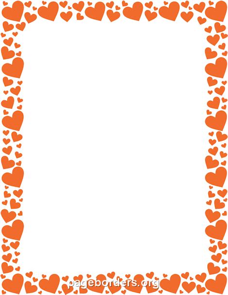 Orange Heart Border Clip Art Page Border And Vector