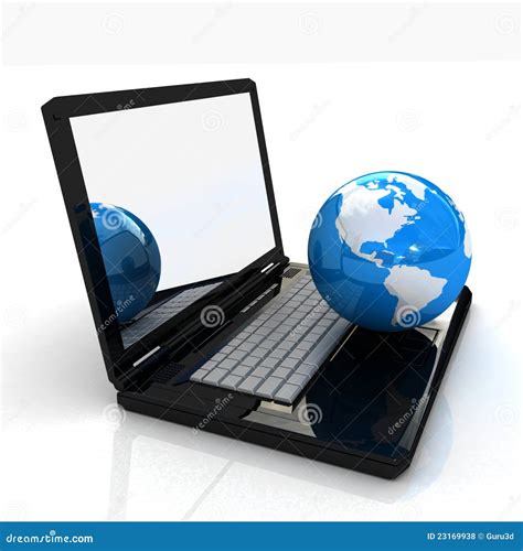 Laptop And Globe Concept Stock Illustration Illustration Of