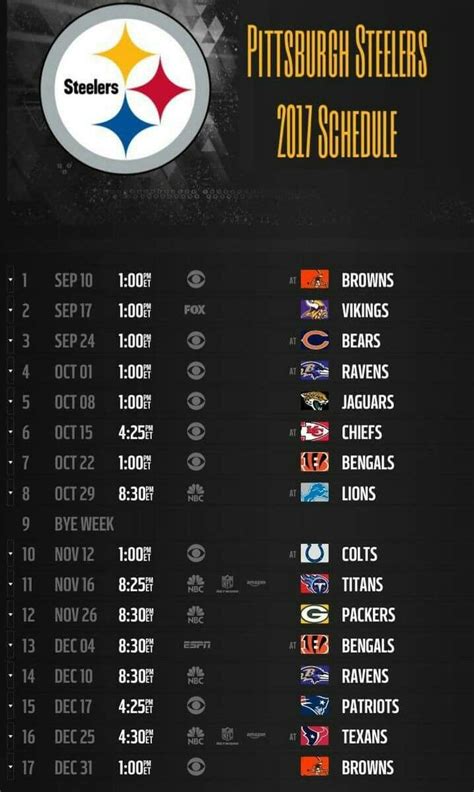 Steelers Game Schedule Today Ihsanpedia