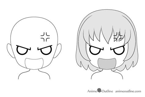 Anime Chibi Angry Facial Expression Drawing Drawing Expressions Angry Anime Face Chibi Drawings
