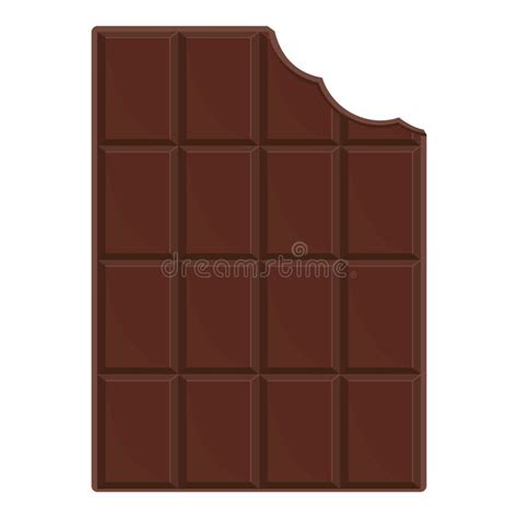 A Bitten Chocolate Bar Color Vector Isolated Cartoon Style Illustration Stock Vector
