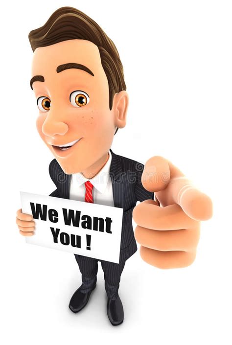 3d Businessman With We Want You Message Stock Illustration