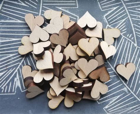 Wood Hearts Craft Supplies Wedding Hearts Valentines Etsy