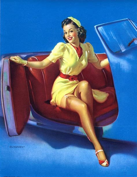 Sale Elvgren Sports Model Hot Rod Car Pin Up Vintage Etsy