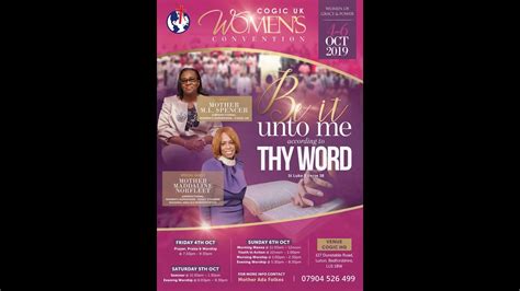 Cogic Uk Womens Convention 2019 Saturday Evening Youtube