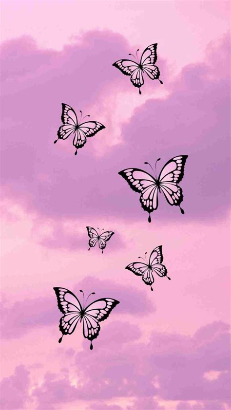 Iphone Aesthetic Butterfly Wallpaper Pink