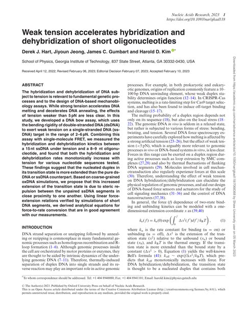 Pdf Weak Tension Accelerates Hybridization And Dehybridization Of