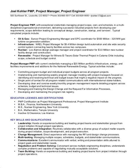 How to put work experience on a resume w/ template. Sample Resume for Project Manager Position