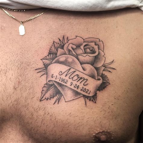Mila 🦇 Tattoo Artist On Instagram Memorial Mom Tattoo On The Chest Done At Stillwatertattoo