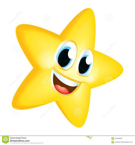 Cartoon Star Smile Emoji Cute Mascot Reach Raise Vector Stock Vector Illustration Of Happy