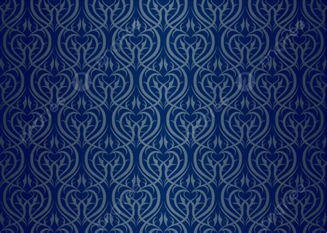 Seamless Wallpaper Pattern Silver Blue Victorian Ornamental Vector