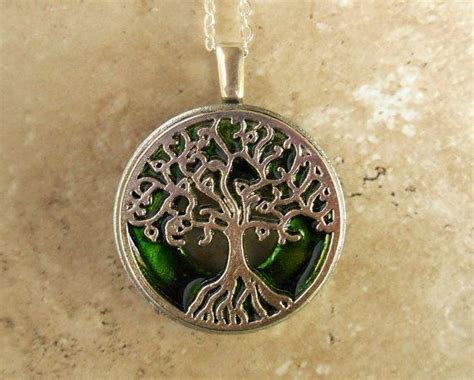 Tree Of Life Necklace Green Wiccan Pendant By Naturewithyou 3200