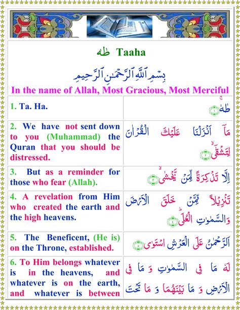 Surah Taha English Page 3 Of 3 Quran O Sunnat