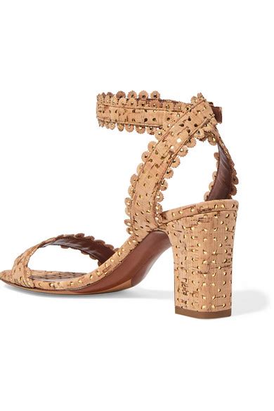 Tabitha Simmons Leticia Perforated Cork And Leather Sandals Net A Portercom