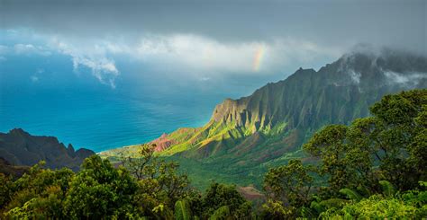 Hawaii Kauai Pacific Ocean Clouds Mountains 4k Wallpaperhd Nature
