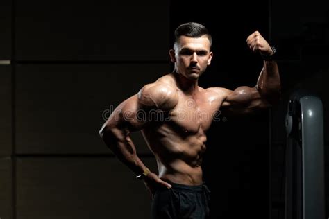 Standing Strong In Gym Stock Image Image Of Build Male 141343163