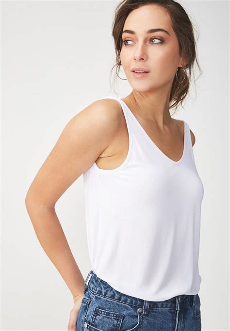 Tia Scooped High Low Tank White Cotton On T Shirts Vests Camis