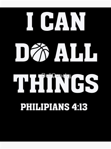 I Can Do All Things Christian Bible Verse Basketball Poster For Sale
