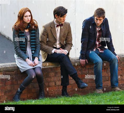 Karen Gillan Matt Smith And Arthur Darvill Doctor Who Filming On